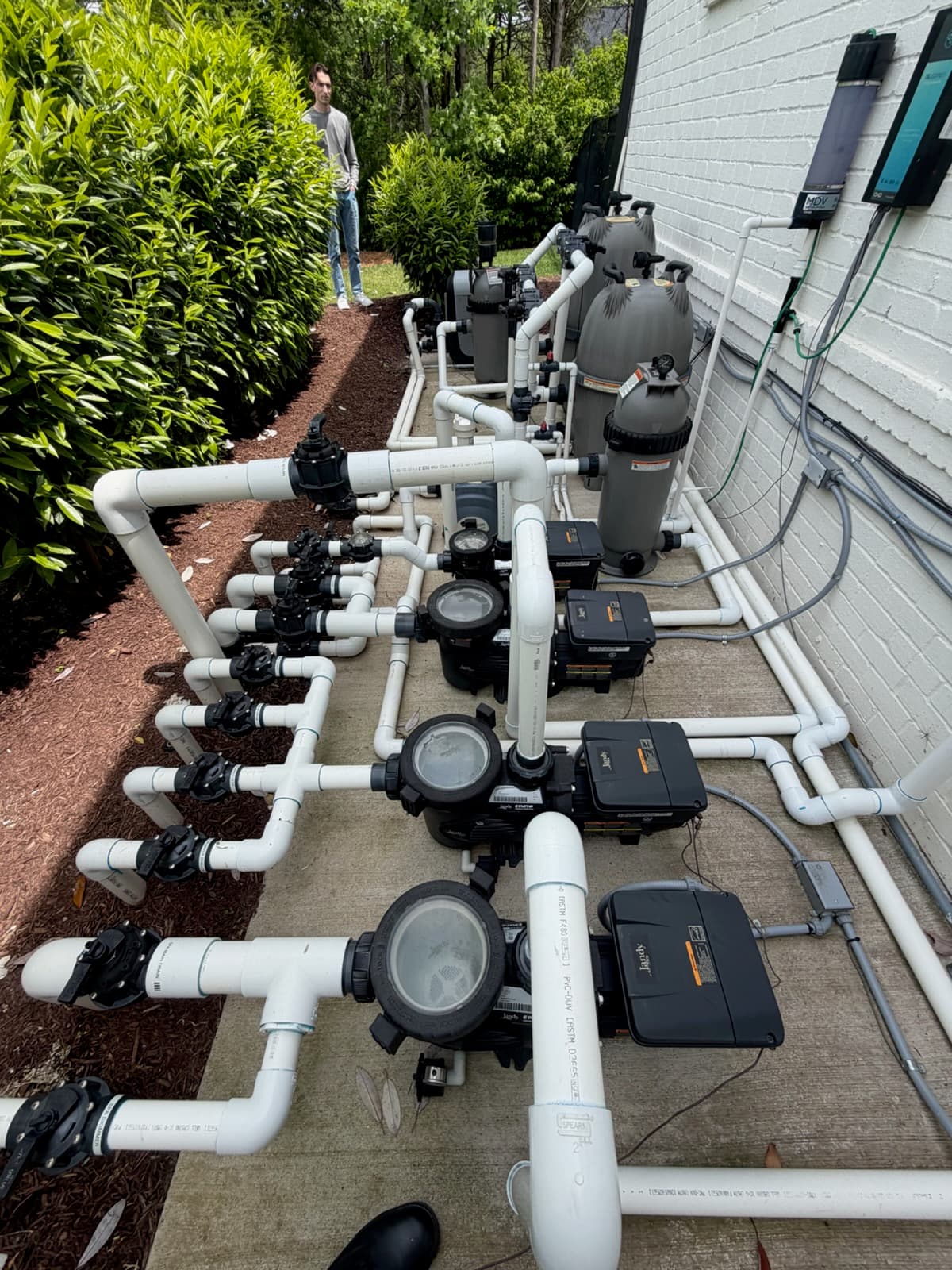 Variable speed pool pump at Nashville residential equipment pad — professional maintenance keeps your system running reliably